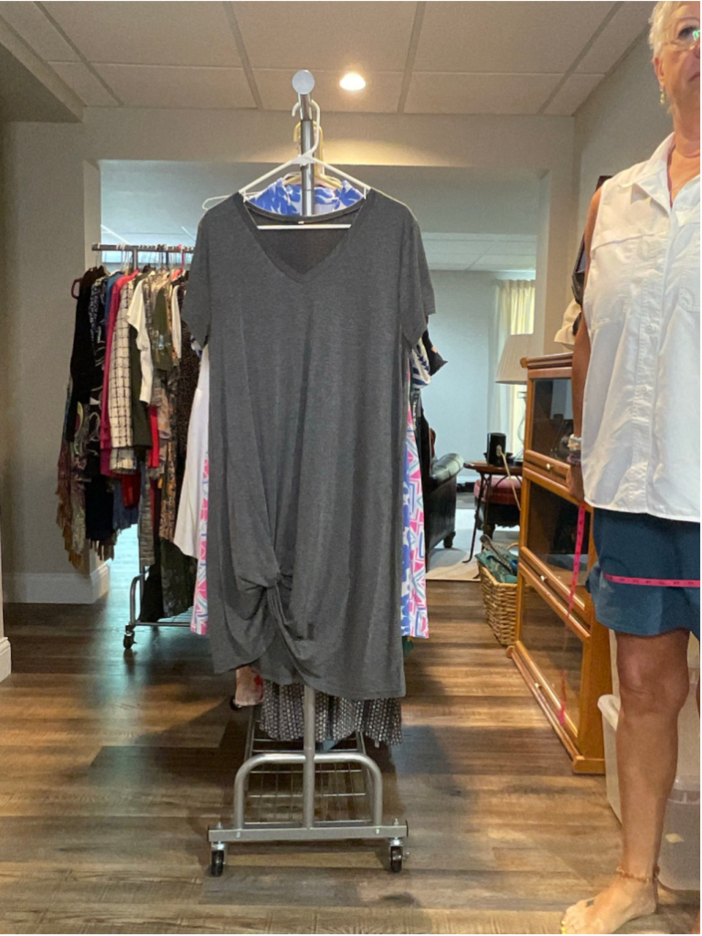 Women's Unbranded Charcoal Gray T-Shirt Dress L